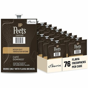 Peet's Freshpack Cafe Domingo Coffee - Compatible with Flavia Aroma, Flavia Barista, FLAVIA Creation 600, Flavia Creation 500, Flavia Creation 200, Flavia Creation 150, Flavia Creation 300 - Medium - Freshpack - Cafe Domingo