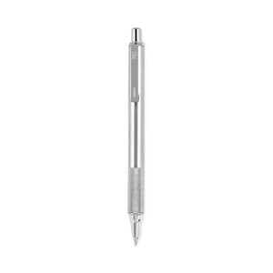 Zebra F-701 Ballpoint Pen, Retractable, Fine 0.7 mm, Black Ink, Stainless Steel/Black Barrel