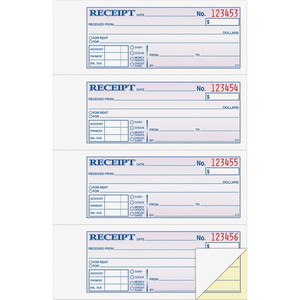 Adams Money/Rent Receipt Book - 200 Sheet(s) - Tape Bound - 2 Part - Carbonless Copy - 7.62" x 11" Sheet Size