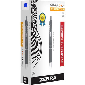 Zebra SARASA dry X1 Retractable Gel Pen - Retractable - Blue Ink - Dry, Gel-based