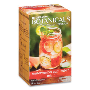 Bigelow Botanicals Watermelon Cucumber Mint Cold Water Herbal Infusion, 0.7 oz Tea Bag, 18/Box View Product Image