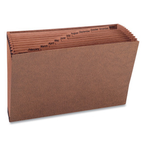 Smead TUFF Expanding Open-Top Stadium File, 12 Sections, 1/12-Cut Tabs, Legal Size, Redrope