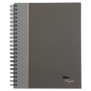 TOPS Royale Wirebound Business Notebooks, 1-Subject, Medium/College Rule, Black/Gray Cover, (96) 10.5 x 8 Sheets