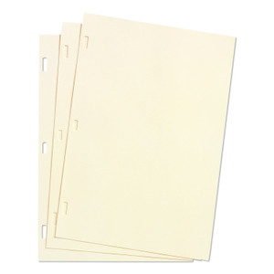 Wilson Jones Looseleaf Minute Book Ledger Sheets, 11 x 8.5, Ivory, Loose Sheet, 100/Box