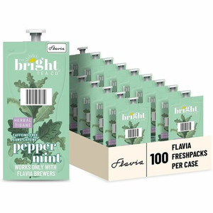 The Bright Tea Co. Peppermint Herbal Tea Freshpack - Compatible with Flavia Aroma, Flavia Creation 300, FLAVIA Creation 600 - Herbal Tea