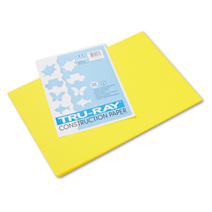Pacon Tru-Ray Construction Paper, 76 lb Text Weight, 12 x 18, Yellow, 50/Pack