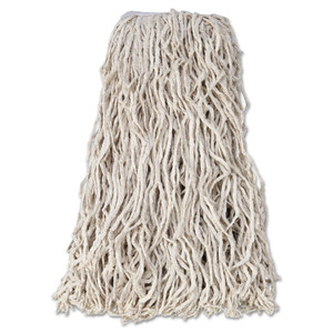 Rubbermaid Commercial Economy Cut-End Cotton Wet Mop Head, 24oz, 1" Band, White, 12/Carton