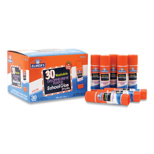 Elmer's Disappearing Purple School Glue Stick, 0.24 oz, Dries Clear, 30/Box