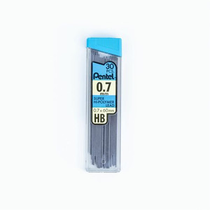 Pentel Super Hi-Polymer Leads - 0.7 mm , Medium Point - HB - Black Lead
