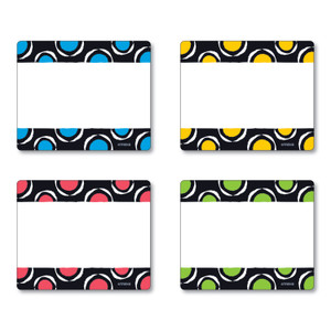 TREND Terrific Labels Name Tags, Dots Design, 3" x 2.5", Assorted Colors, 36/Pack (TEPT68901) View Product Image