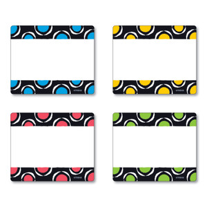 TREND Terrific Labels Name Tags, Dots Design, 3" x 2.5", Assorted Colors, 36/Pack
