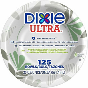 Dixie Ultra Pathways 20 oz Heavyweight Paper Bowls by GP Pro - Pathways - Microwave Safe - Green, Burgundy - Paper Body - 125/Pack