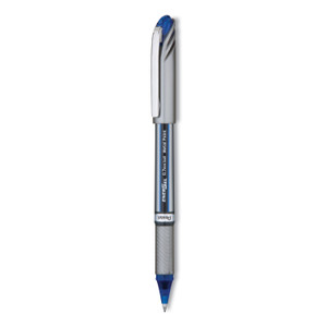 Pentel EnerGel NV Gel Pen, Stick, Medium 0.7 mm, Blue Ink, Gray/Black/Blue Barrel, Dozen