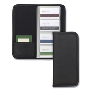 Samsill Professional Vinyl Business Card File, Holds 160 2 x 3.5 Cards, 4.75 x 10.25, Black