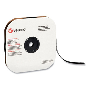VELCRO Brand Sticky-Back Fasteners, Loop Side, 0.63" x 75 ft, Black