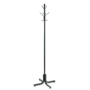 Safco Metal Costumer, Four Ball-Tipped Double-Hooks, 21w x 21d x 70h, Black