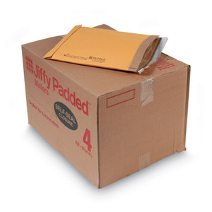 Sealed Air Jiffy Padded Mailer, #4, Paper Padding, Self-Adhesive Closure, 9.5 x 14.5, Natural Kraft, 100/Carton Sealed Air Jiffy Padded Mailer, #4, Paper Padding, Self-Adhesive Closure, 9.5 x 14.5, Natural Kraft, 100/Carton