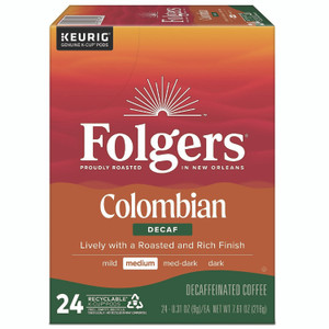 Folgers 100% Colombian Decaf Coffee K-Cups, 24/Box
