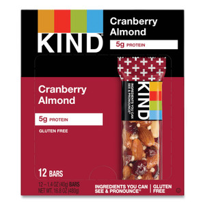 KIND Plus Nutrition Boost Bar, Cranberry Almond and Antioxidants, 1.4 oz, 12/Box (KND17211) View Product Image