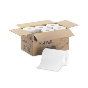Georgia Pacific Professional Hardwound Paper Towel Roll, Nonperforated, 1-Ply, 9" x 400 ft, White, 6 Rolls/Carton