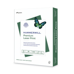 Hammermill Premium Laser Print Paper, 98 Bright, 28 lb Bond Weight, 8.5 x 11, White, 500/Ream (HAM125534) View Product Image