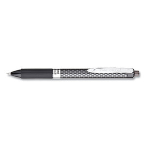 Pentel Oh! Gel Pen, Retractable, Medium 0.7 mm, Black Ink, Black Barrel, Dozen