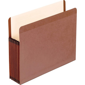 Pendaflex Straight Tab Cut Letter Recycled File Pocket - 8 1/2" x 11" - 7" Expansion - Red Fiber, Polyester - Red Fiber - Moisture Resistant, Reinforced Gusset, Laminated, Rip Resistant, Spill Proof