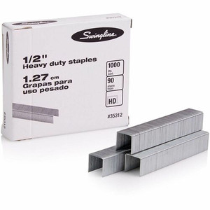 Swingline Premium Heavy-Duty Staples - Heavy Duty - 1/2" Leg - Holds 90 Sheet(s) - for Paper - Chisel Point