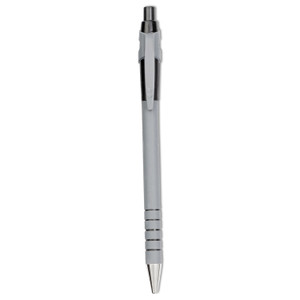 Paper Mate FlexGrip Ultra Recycled Ballpoint Pen, Retractable, Medium 1 mm, Black Ink, Black/Gray Barrel, Dozen