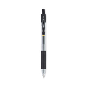 Pilot G2 Premium Gel Pen, Retractable, Extra-Fine 0.5 mm, Black Ink, Smoke/Black Barrel, Dozen
