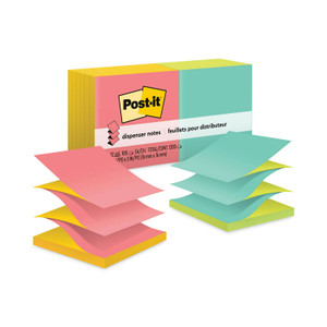 Post-it Dispenser Notes Original Pop-up Refill, Poptimistic Collection Alternating-Color Value Pack, 3" x 3", 100 Sheets/Pad, 12 Pads/Pack (MMMR330NALT) View Product Image