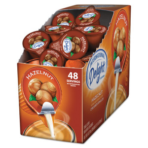 International Delight Flavored Liquid Non-Dairy Coffee Creamer, Hazelnut, 0.44 oz Mini Cups, 48/Box