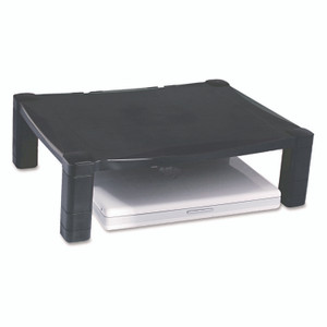 Kantek Single-Level Monitor Stand, 17" x 13.25" x 3" to 6.5", Black, Supports 50 lbs