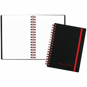 Black n' Red Business Notebook - 70 Sheets - Double Wire Spiral - 24 lb Basis Weight - A6 - 4 1/8" x 5 7/8" Sheet Size