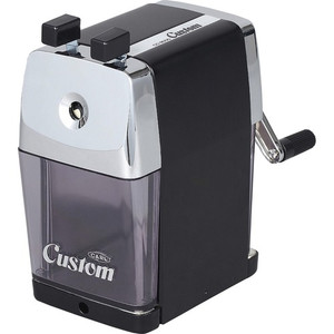 CARL Custom Pencil Sharpener - Desktop - 6" Height x 3" Width - Steel, Aluminum - Black