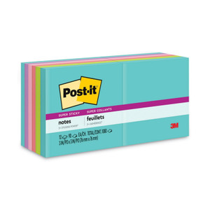 Post-it Notes Super Sticky Pads in Supernova Neon Collection Colors, 3" x 3", 90 Sheets/Pad, 12 Pads/Pack