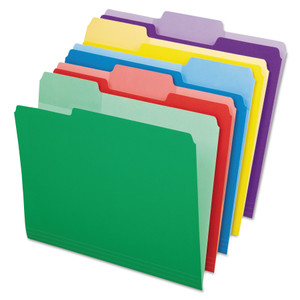 Pendaflex File Folders with Erasable Tabs, 1/3-Cut Tabs: Assorted, Letter Size, Assorted Colors, 30/Pack