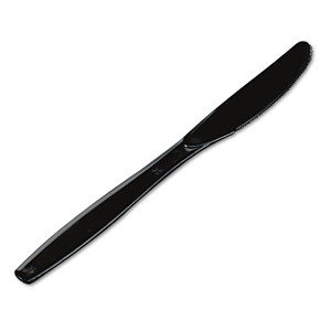Dixie Plastic Cutlery, Heavyweight Knives, Black, 1,000/Carton (DXEKH517) View Product Image