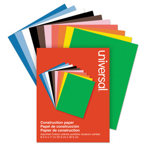 Universal Construction Paper, 76 lb Text Weight, 9 x 12, Assorted, 200/Pack (UNV20900) View Product Image