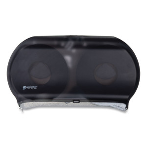 San Jamar Twin 9" Jumbo Tissue Dispenser, Classic, 19 x 5.25 x 12, Transparent Black Pearl (SJMR4000TBK) View Product Image