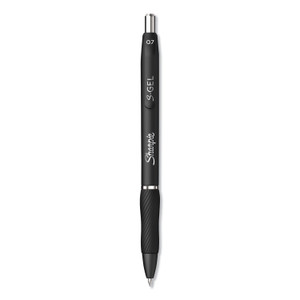 Sharpie S-Gel S-Gel High-Performance Gel Pen, Retractable, Medium 0.7 mm, Black Ink, Black Barrel, Dozen