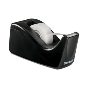 Scotch Value Desktop Tape Dispenser, 1" Core, Two-Tone Black (MMMC60BK) View Product Image