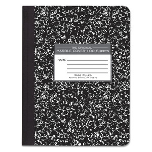 Roaring Spring Marble Cover Composition Book, Wide/Legal Rule, Black Marble Cover, (100) 9.75 x 7.5 Sheets View Product Image