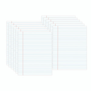 Universal Glue Top Pads, Wide/Legal Rule, 50 White 8.5 x 11 Sheets, Dozen UNV11000