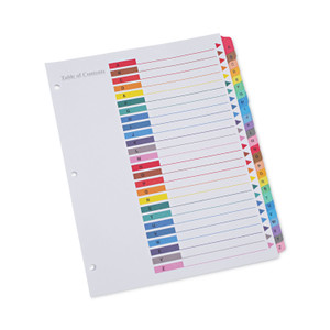 Universal Deluxe Table of Contents Dividers for Printers, 26-Tab, A to Z, 11 x 8.5, White, 1 Set