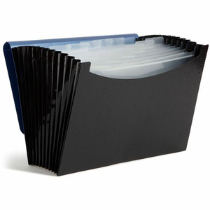 Smead Letter Expanding File - 8 1/2" x 11" - 12 Pocket(s) - Polypropylene - Blue, Black