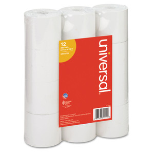 Universal Impact and Inkjet Print Bond Paper Rolls, 0.5" Core, 2.25" x 150 ft, White, 12/Pack (UNV35715) View Product Image