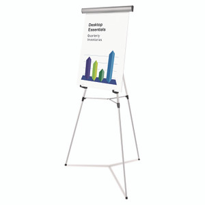 Universal Heavy-Duty Adjustable Presentation Easel, 69" Maximum Height, Metal, Silver Universal Heavy-Duty Adjustable Presentation Easel, 69" Maximum Height, Metal, Silver