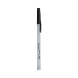 Universal Ballpoint Pen Value Pack, Stick, Medium 1 mm, Black Ink, Gray/Black Barrel, 60/Pack