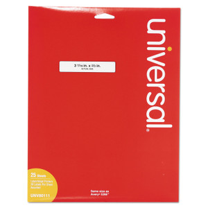 Universal Self-Adhesive Permanent File Folder Labels, 0.66 x 3.44, White with Assorted Color Borders, 30/Sheet, 25 Sheets/Pack (UNV80111) View Product Image